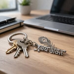 Religious Peepal Leaf Keychain – Durable Metal for Daily Inspiration