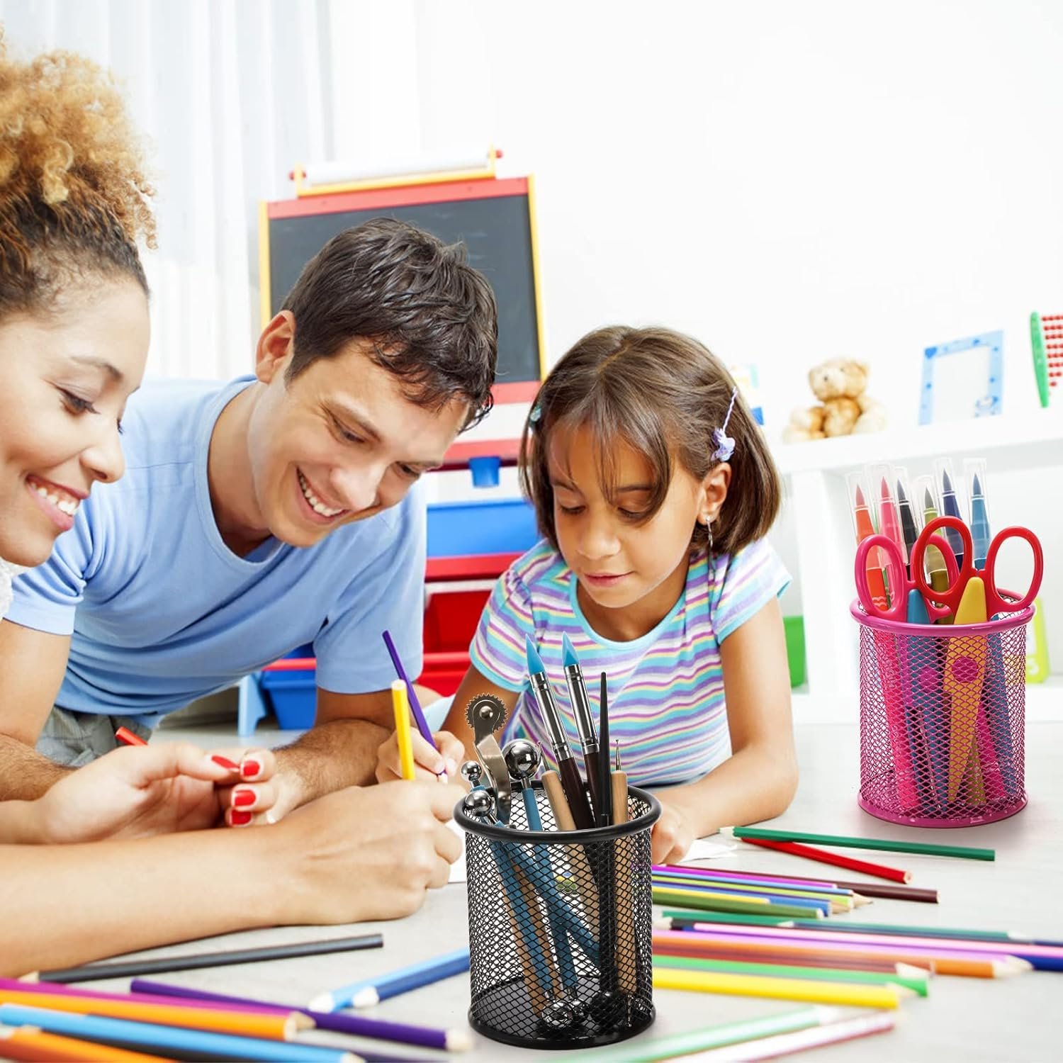 Metal Mesh Pen Holder – Desk Organizer & Pencil Stand | Deskrova