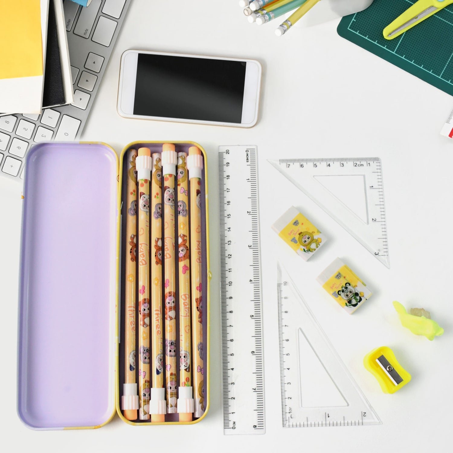 Geometry Box Set – Complete Stationery Kit with Metal Pencil Box