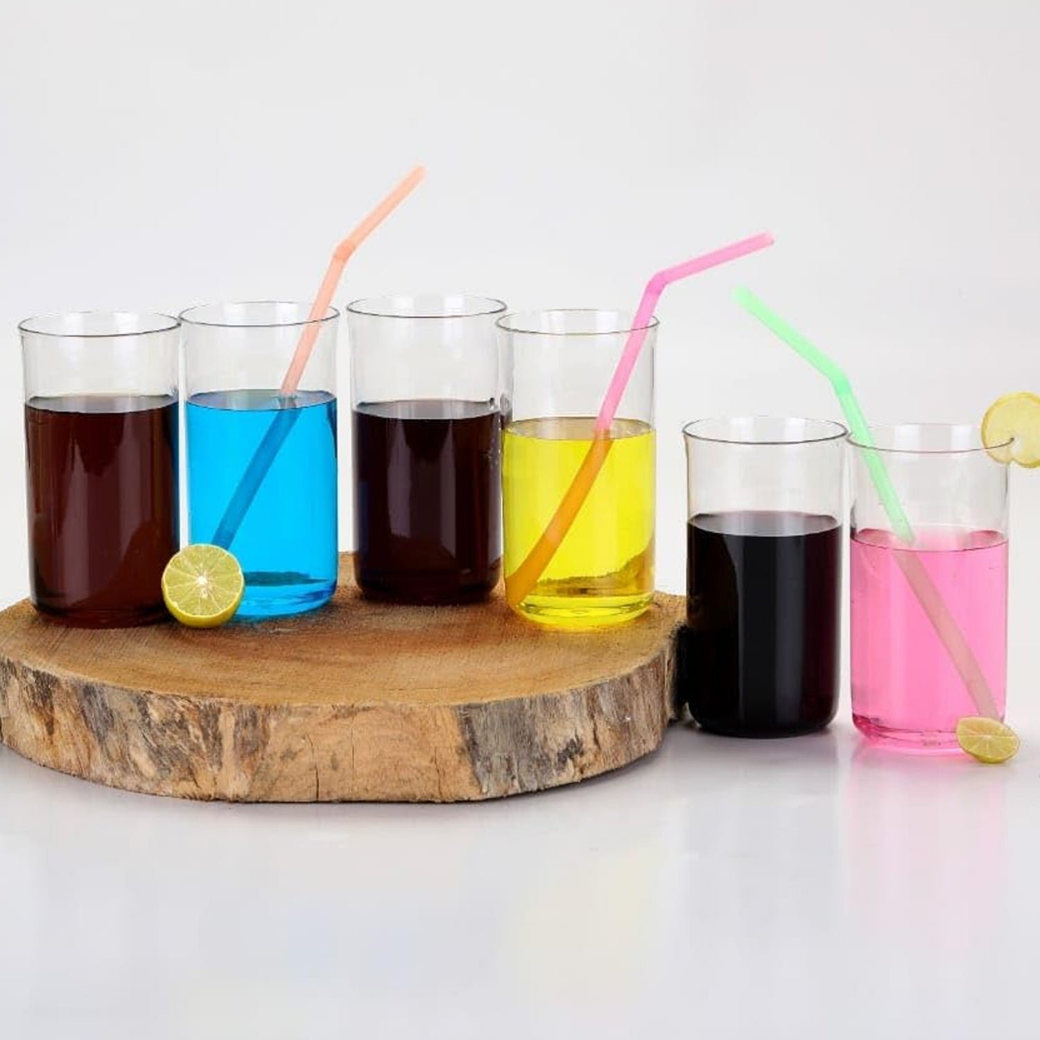 Glossy Plastic Glass Set – Durable 300ml Lightweight Tumblers (6 Pc)