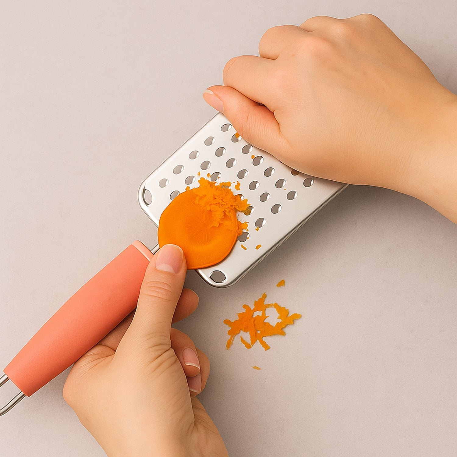 Stainless Steel Cheese & Vegetable Grater – Soft Grip Handle