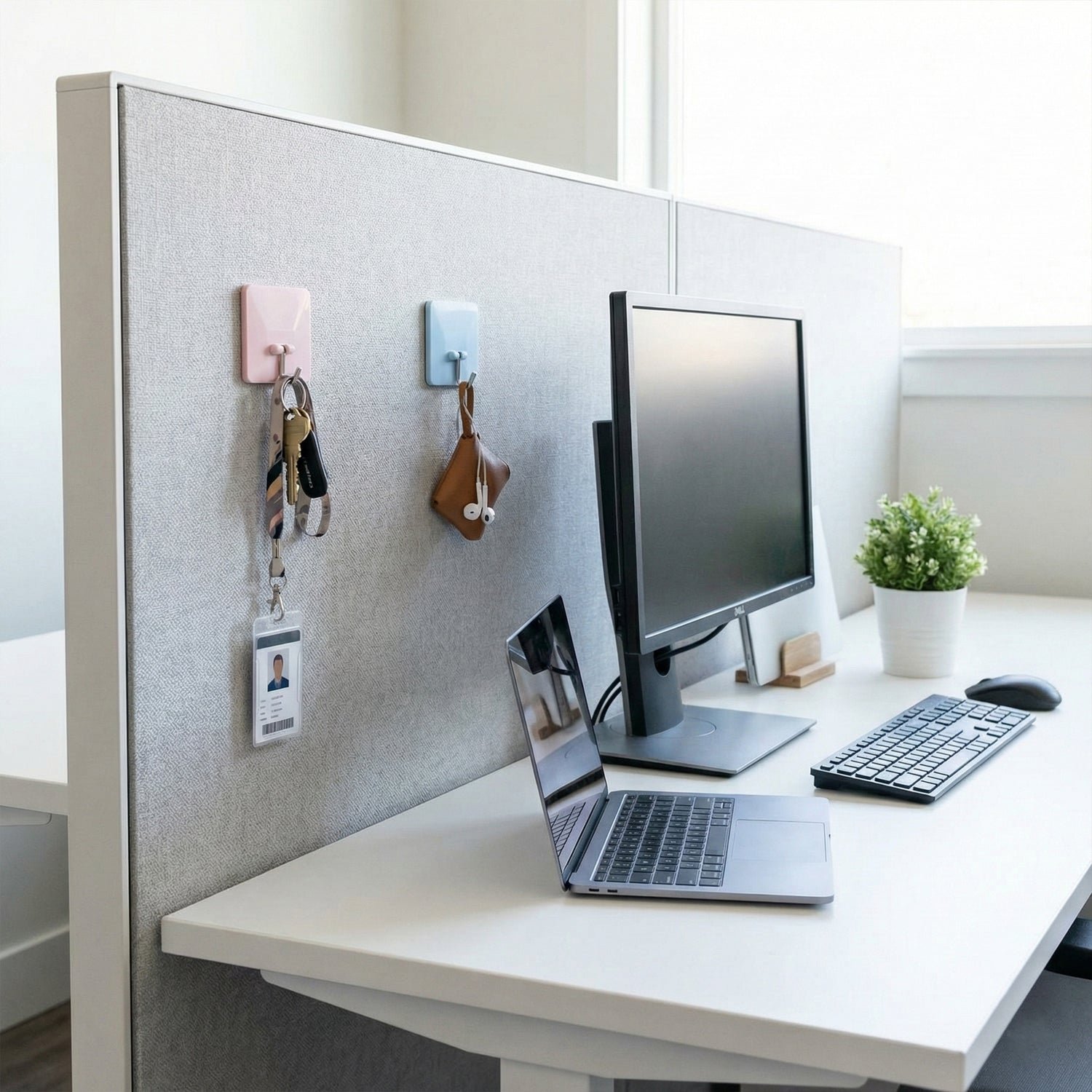 Self-Adhesive Wall Utility Hooks – Heavy-Duty Square Set (2 Pc)