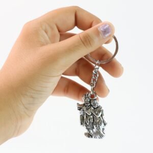 Radha Krishna Metal Keychain – Durable Spiritual Gift