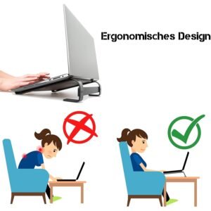 Fixed Metal Laptop Stand – Sturdy Ergonomic Desk Riser for Work