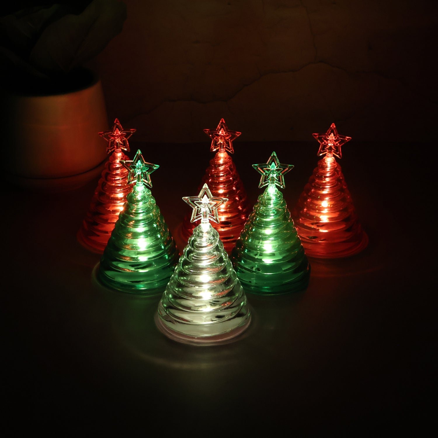 LED Christmas Tree Decorative Lights – Set of 6 Mini Battery Operated Lamps