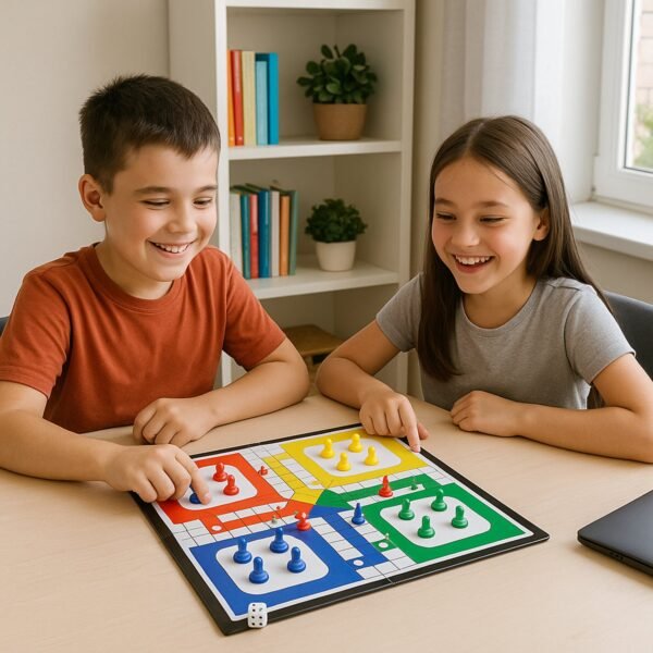 Pocket Ludo Game – Foldable Travel Board Set for Kids & Family