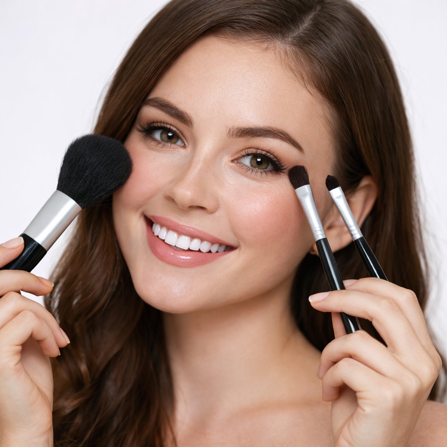Makeup Brush Set – 4 in 1 Professional Brushes with Pouch