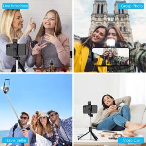 Wired Selfie Stick – 70cm Extendable Handle Tripod Stand