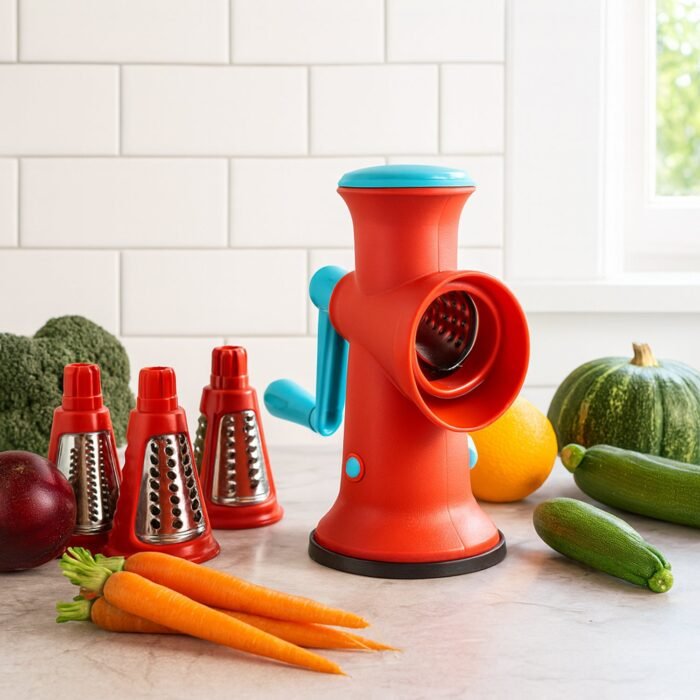 Manual Rotary Grater – 4 in 1 Interchangeable Blades for Easy Grating