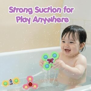 Baby Spinner Toy Set – 3 Pc Sensory Spin Toys with Suction Cups