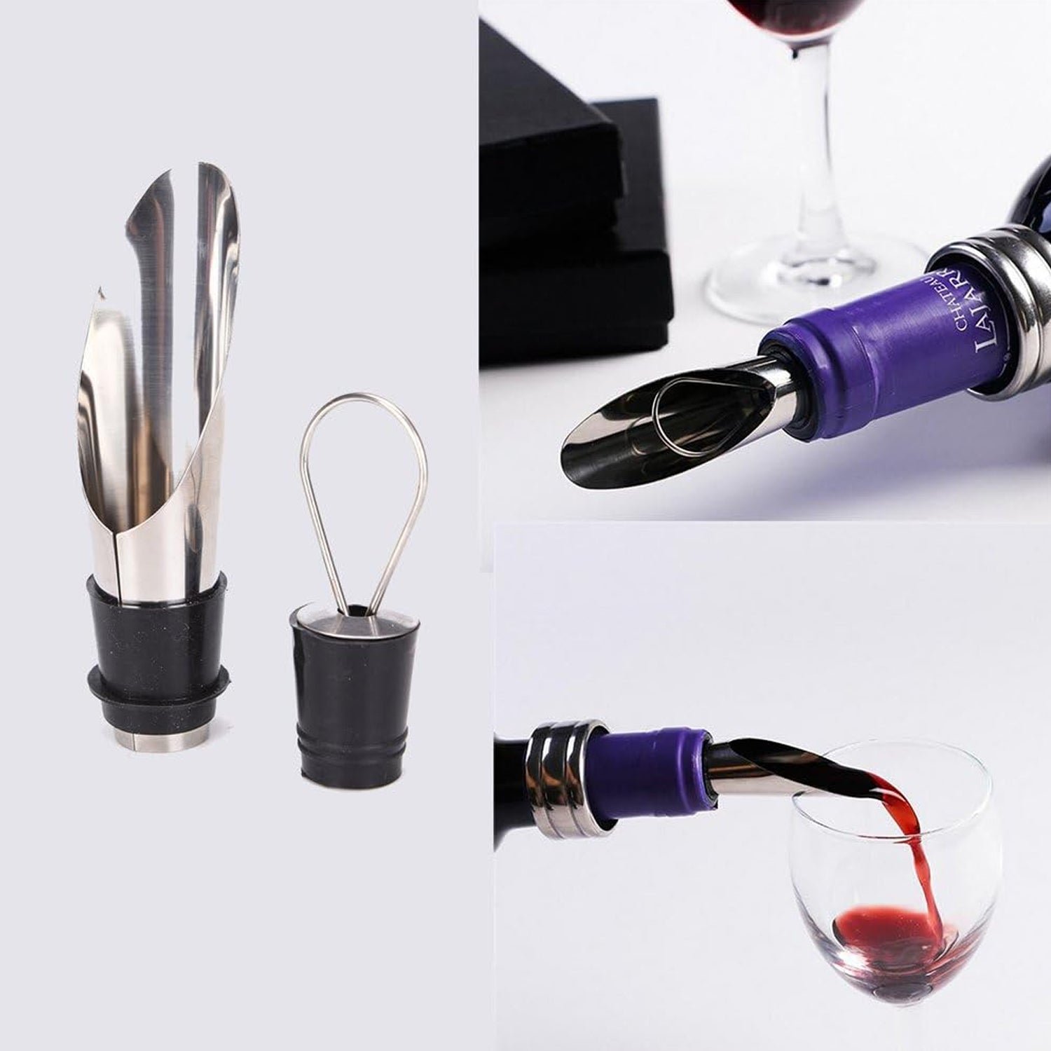 Wine Accessory Gift Set – 4-in-1 Stainless Steel Bar Tools