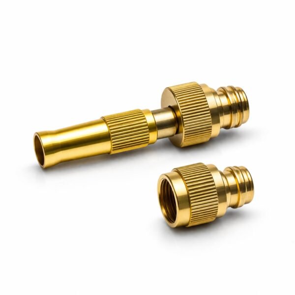Heavy Duty Brass Garden Hose Nozzle – Adjustable Water Spray for Outdoor Use