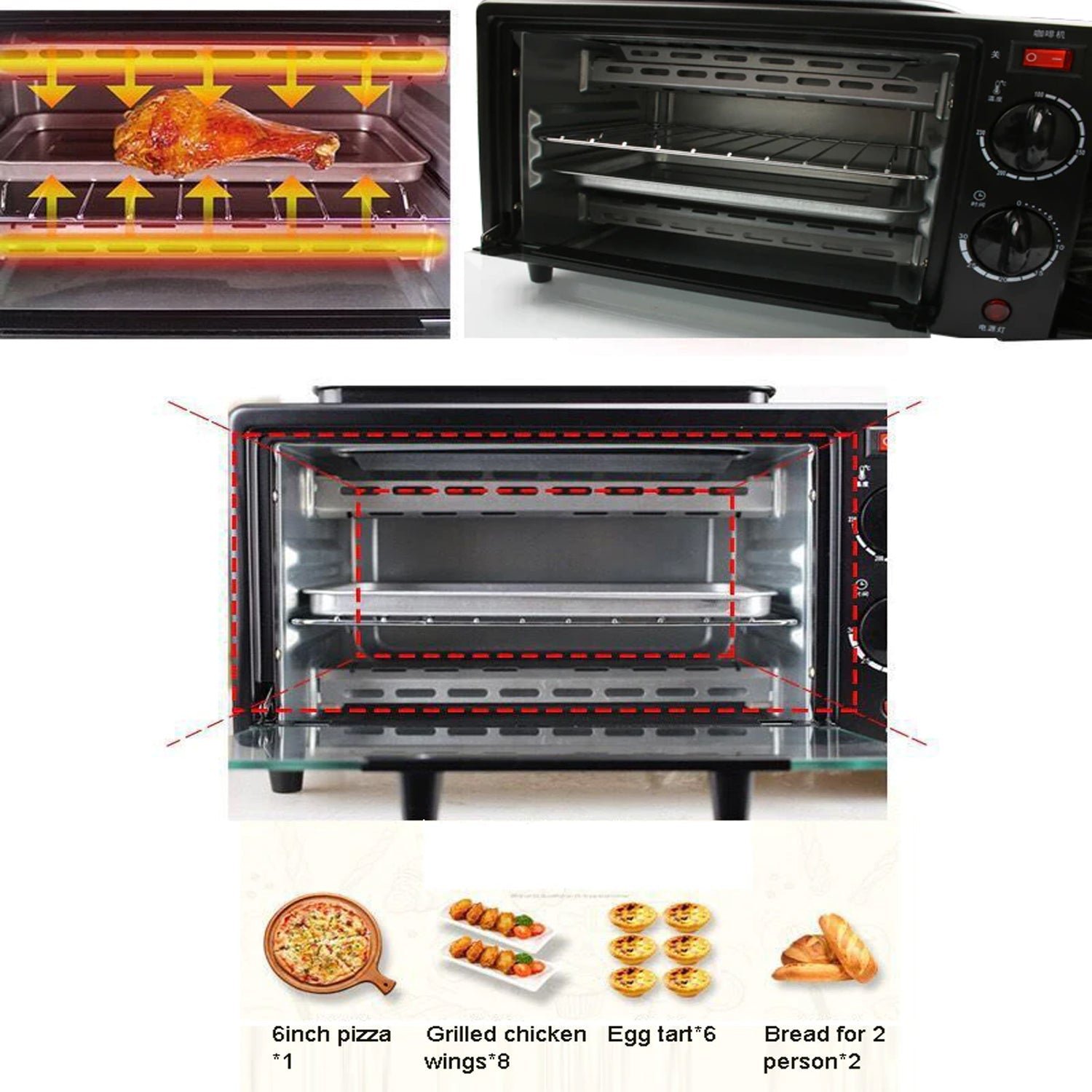 3-in-1 Breakfast Maker – Toaster Oven, Grill & Coffee | Indo Glow