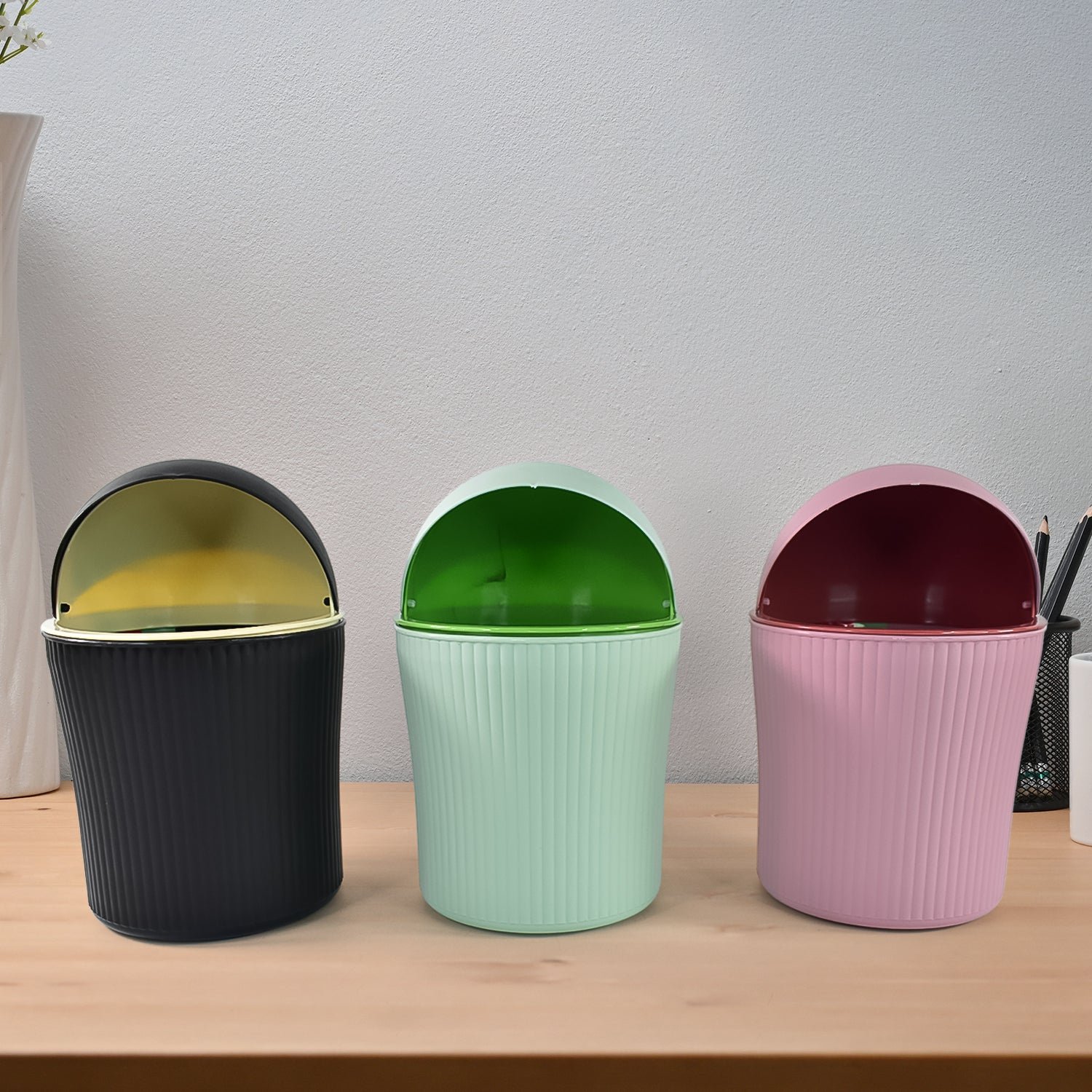 Mini Tabletop Dustbin – Compact 1200 ML Swing Lid Bin