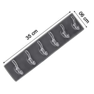 Wall Hook Rail – Heavy Duty 6-Pin Transparent Golden | GlimmerHome