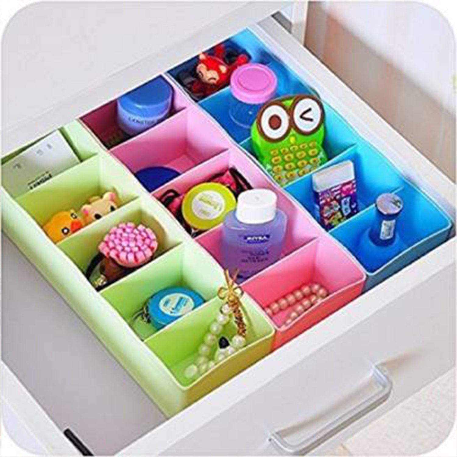 Drawer Organizer Box Set – 5 Grid Compartments (4-Piece) | Organivo