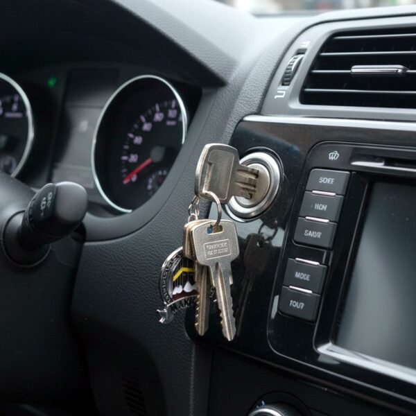 Makkah Design Metal Keychain – Elegant Islamic Accessory
