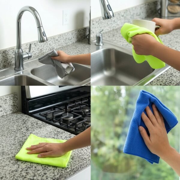 Microfiber Cleaning Cloths – Soft, Absorbent & Reusable for Streak-Free Surfaces