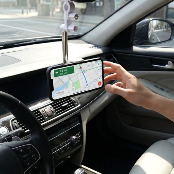Car Phone Holder – Adjustable 360° Rotating Rearview Mirror Mount