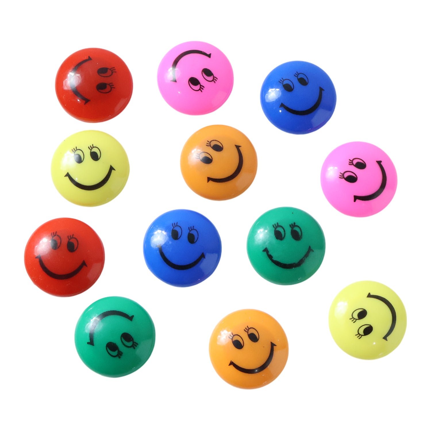 Smiley Face Magnetic Buttons Set – Strong, Colorful 12 Pc Set