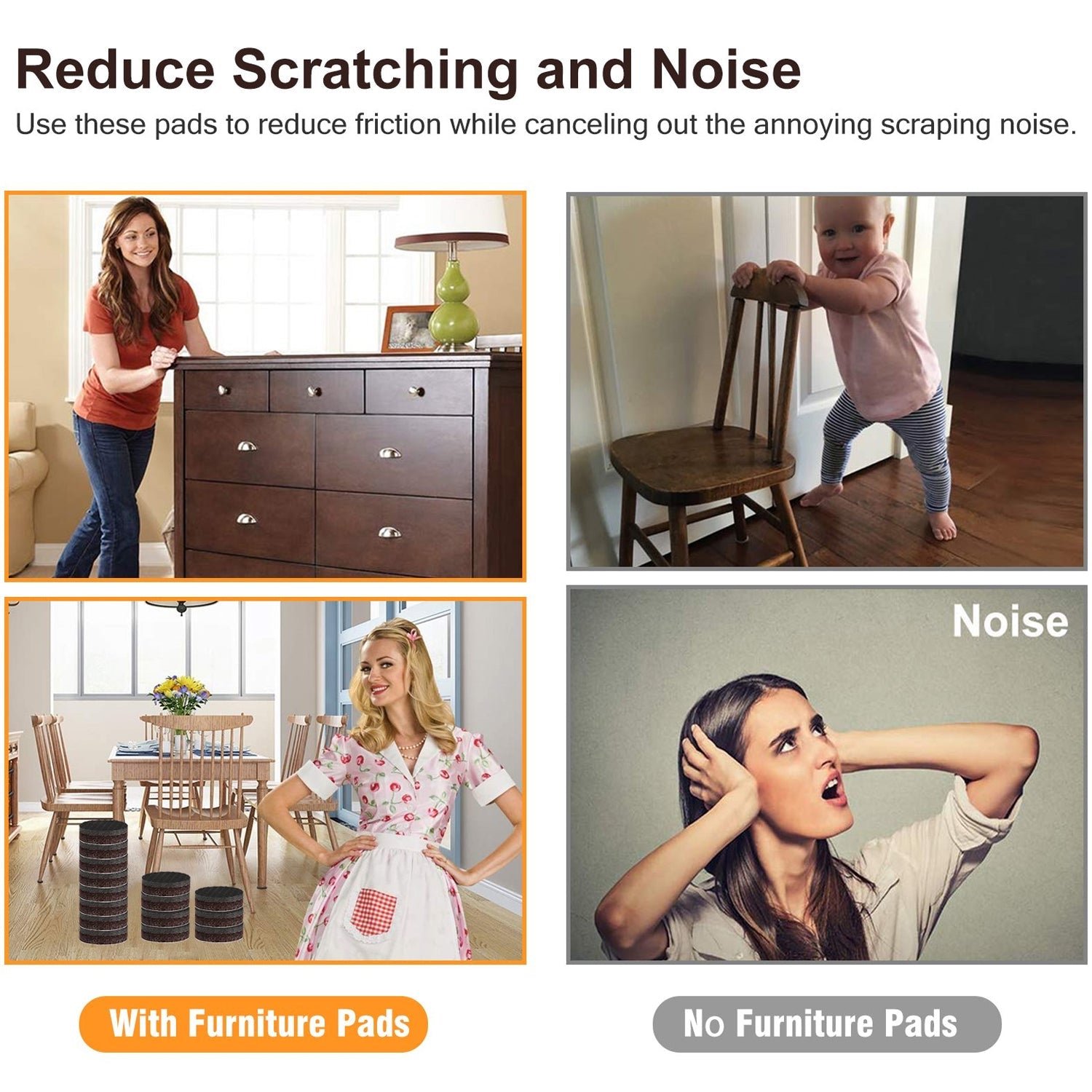 Felt Furniture Pads – Square Floor Protectors (4-Pc) | Safelix