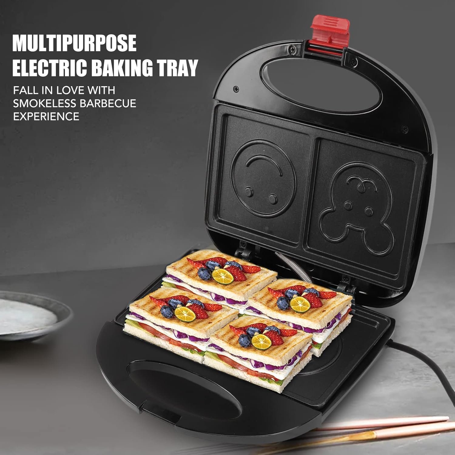 Electric Sandwich Maker – 750W Non-Stick Panini Grill | FirePot