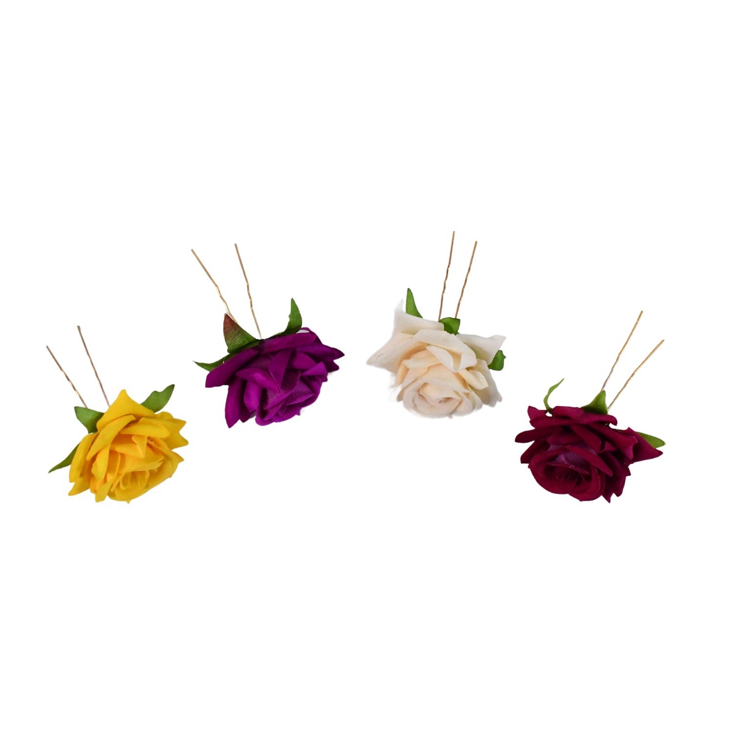 Flower Hair Pin – Vibrant Multicolor Floral Hair Accessories (4 Pcs Set)