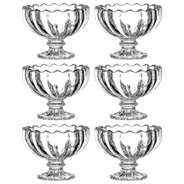 Glass Ice Cream Bowls – Set of 6 Clear Dessert Cups | Indo Glow