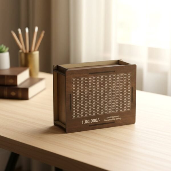 Wooden Piggy Bank – Large Capacity Money Saving Box for All Ages