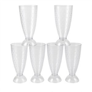 Plastic Milkshake Glass Set – Durable 400ML Plastic Tumblers (6 Pieces)
