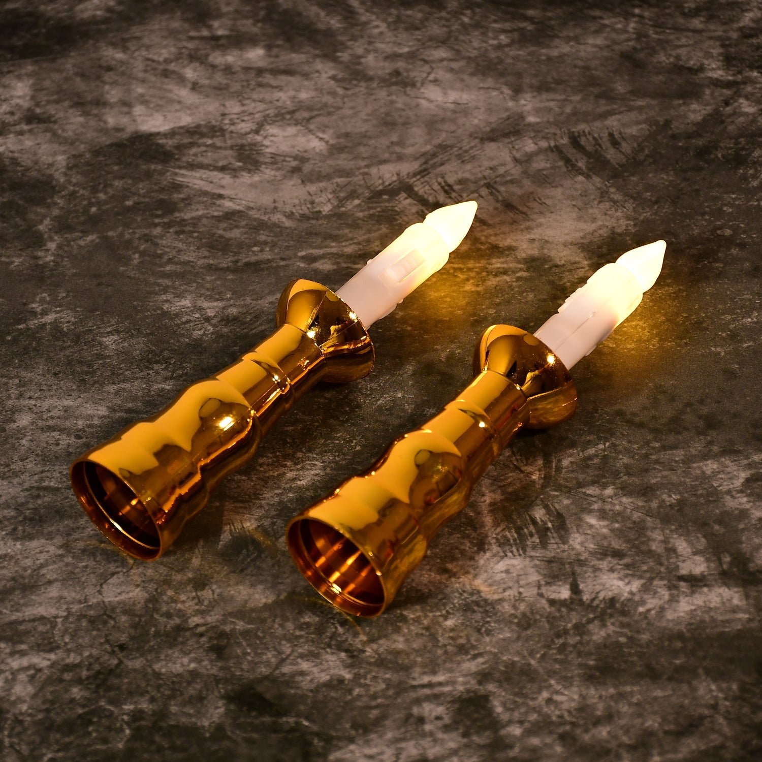 Flameless LED Candle Lights – Gold Base, Suction Cups | Styleva