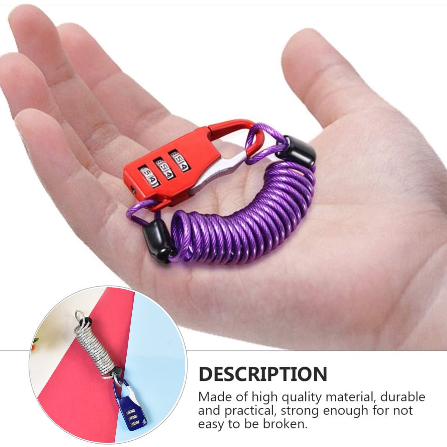3-Digit Combination Anti-Theft Padlock – Keyless Security & Built-In Wire