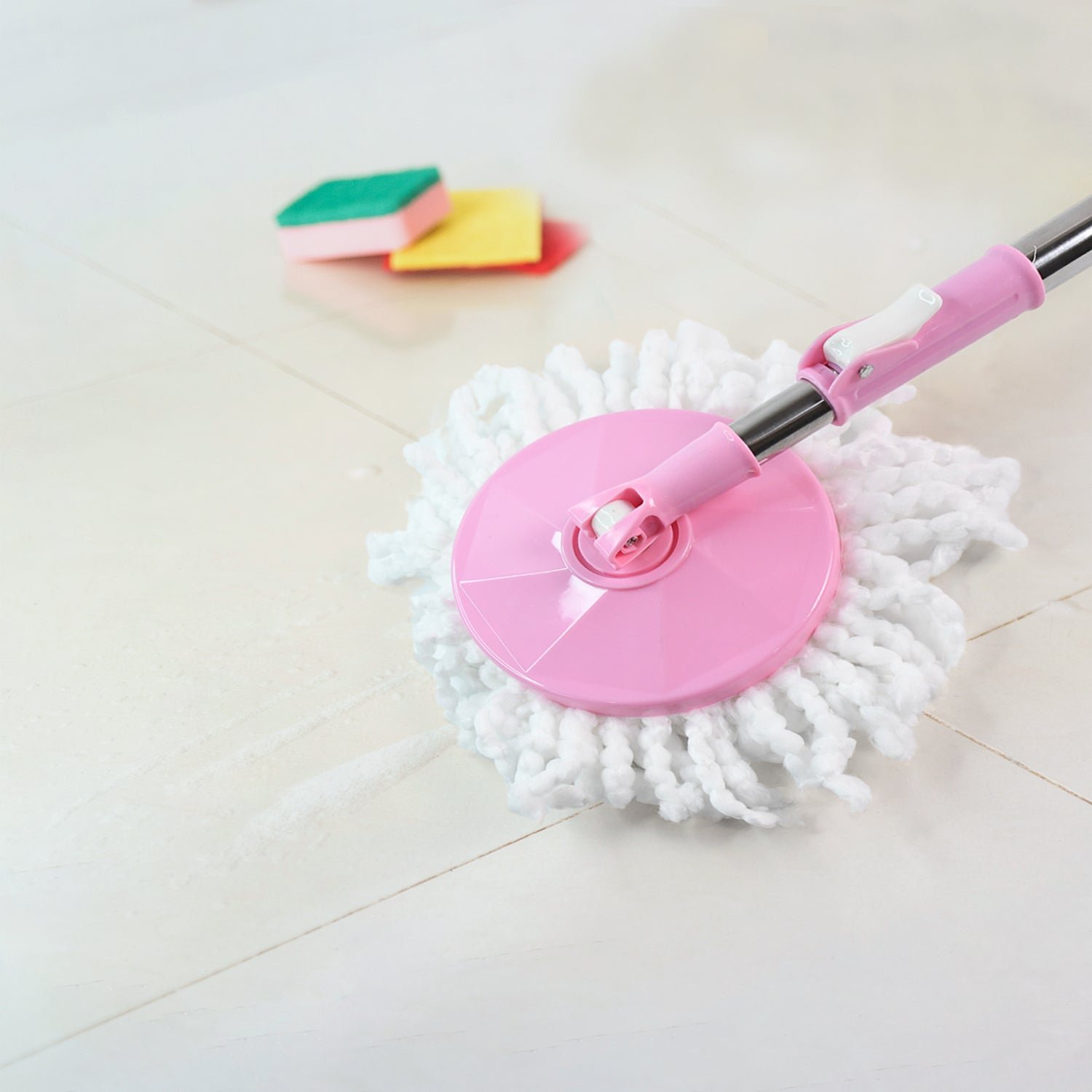360° Spin Mop – Stainless Steel & Microfiber | Velvet Wipe