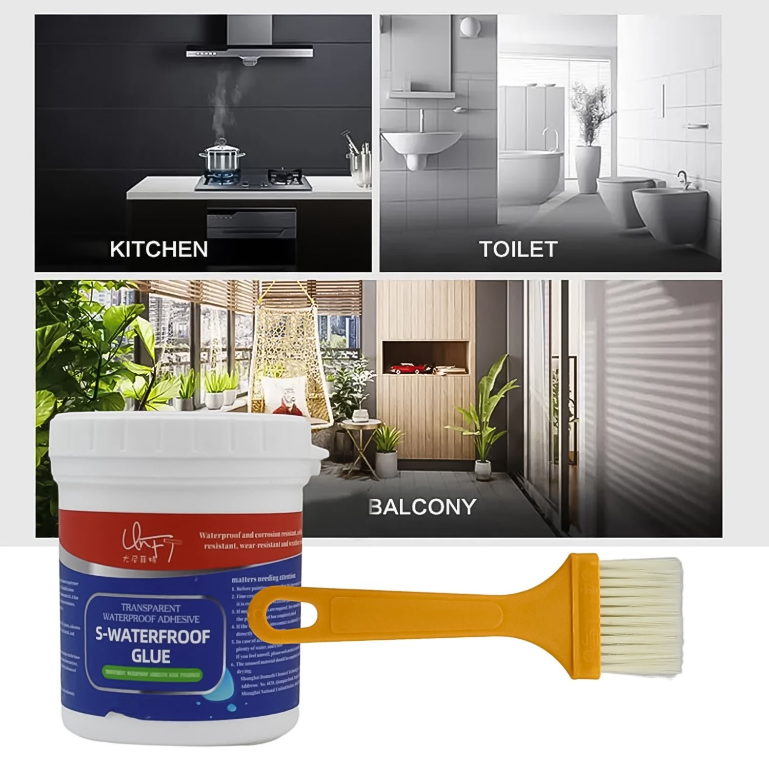 Waterproof Glue – Transparent 300g with Brush | Bathora