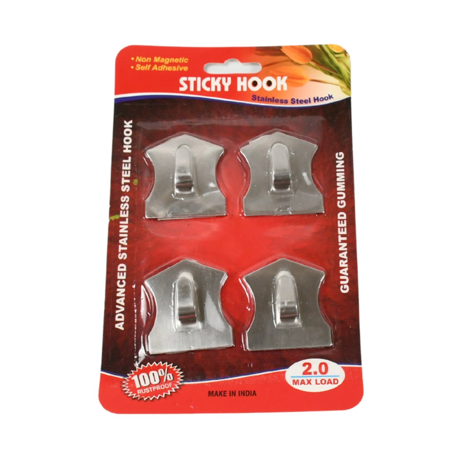 Self-Adhesive Hooks – Heavy Duty Stainless Steel | GlimmerHome