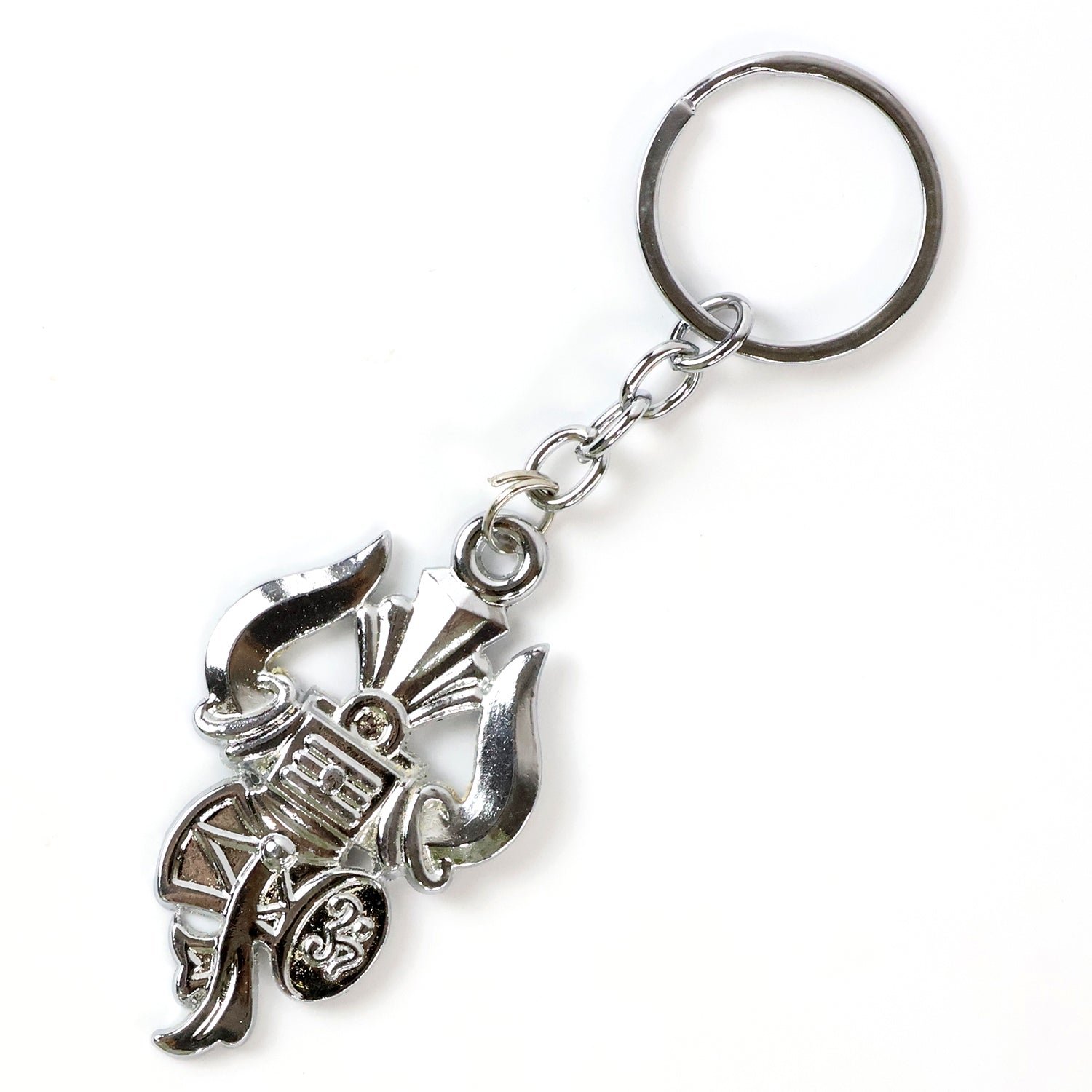 Mahakal Trishul Metal Keychain Set – Durable Devotional 2-Pc