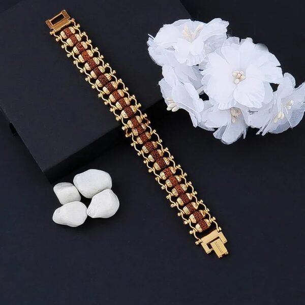 Rudraksha Bracelet – Golden Modern Design for Meditation | Bracelet Bar