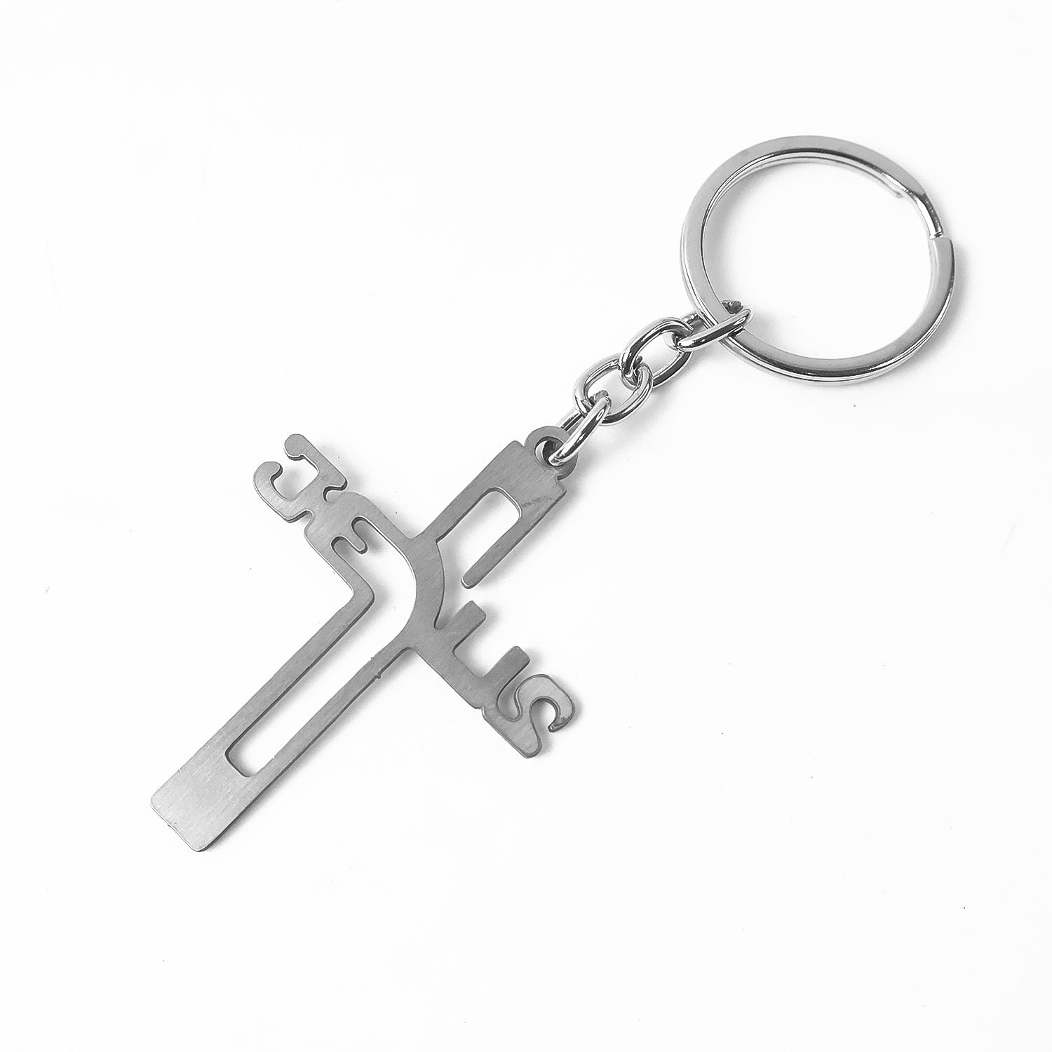 05_41368ddf-20f3-4a5a-b7cc-6cd7a50a6c8b Metal Cross Keychain – Gujarati Jesus Script for Spiritual Style
