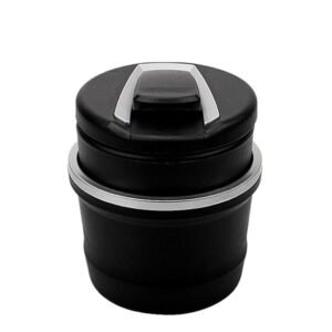 Car Ashtray with Lid & Blue LED Light – Portable Smokeless Design