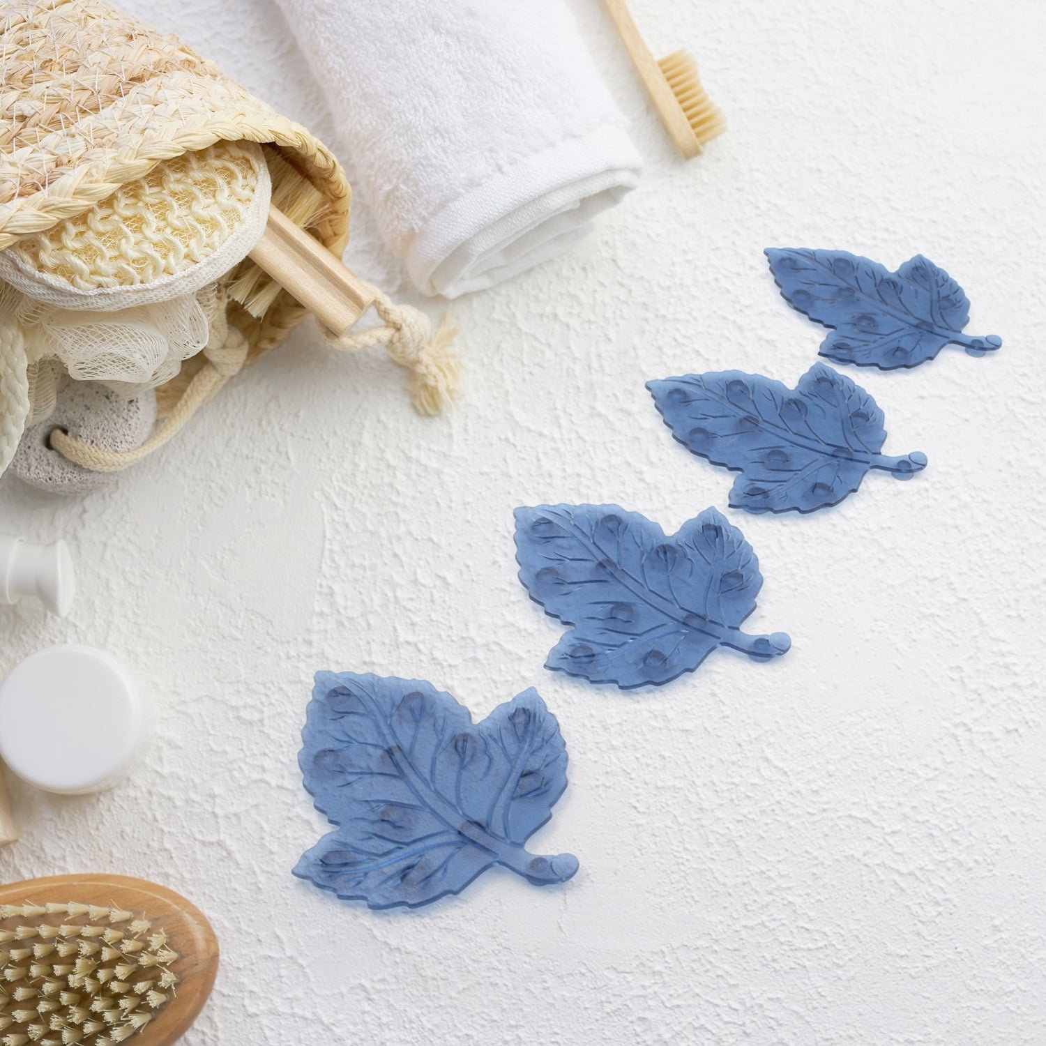 05_464b8728-3d57-49db-97c8-b1eb76f71adf Baby Anti-Slip Bath Mat – Leaf Shaped PVC 4 Pc Set | CrystalWash