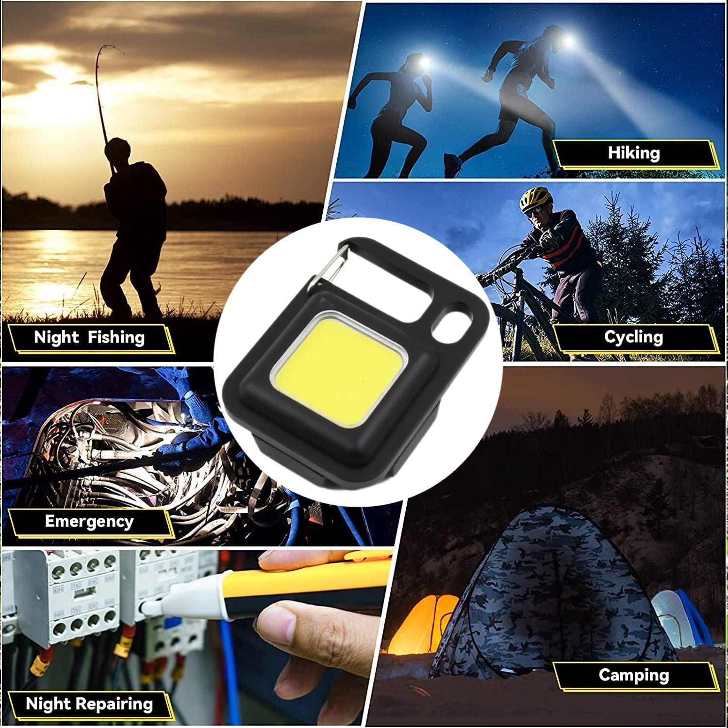 Keychain Flashlight – LED, Folding Bracket & Bottle Opener |