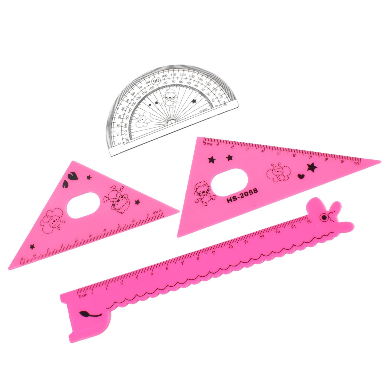 Giraffe Ruler Set – Durable 4 Pc Plastic Measuring Tools