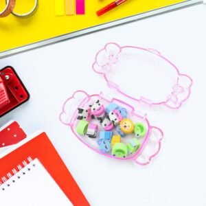 School Eraser Set – 15 Multi-Design Rubber Erasers | Velvet Wipe