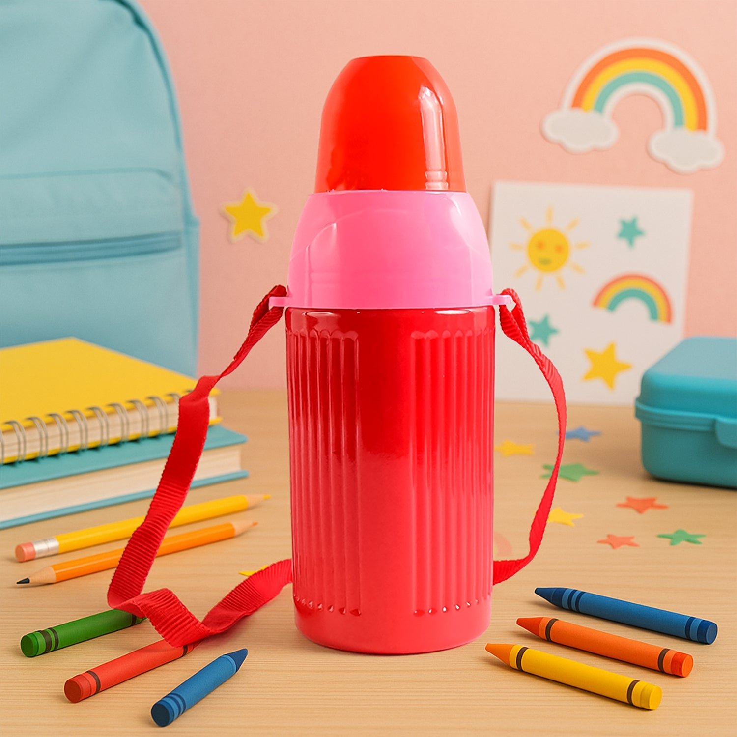 Insulated Water Bottle 500ml – Leakproof, BPA-Free with Straw |