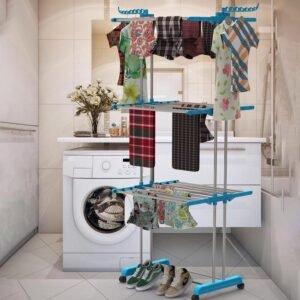 Clothes Drying Stand – Stainless Steel Foldable with Wheels | Storenzo