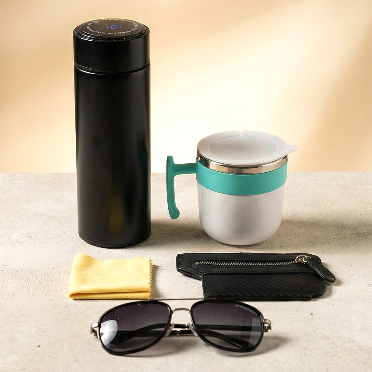 Travel Essentials Set – 5-in-1 Combo with Insulated Bottle & Mug