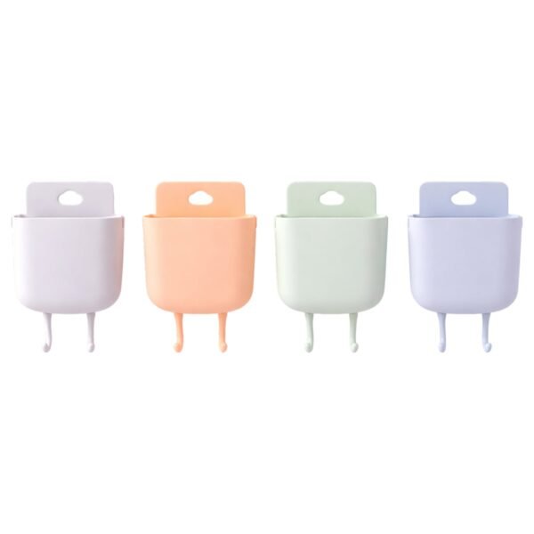 Plastic Wall Mounted Mobile Charging Holder Set – Space Saving 4 Pc