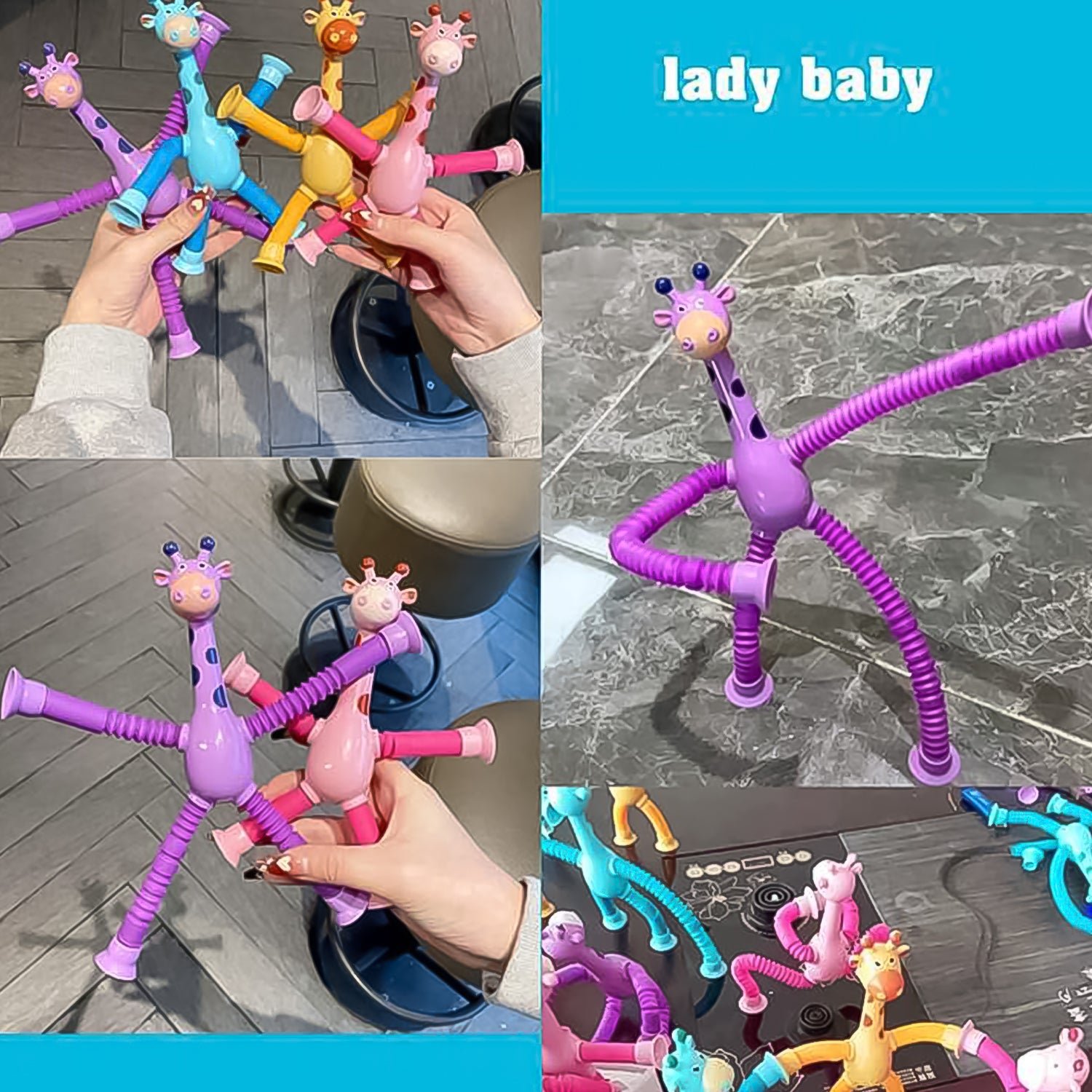 LED Giraffe Fidget Toy – Telescopic Suction Cup | Dollverse