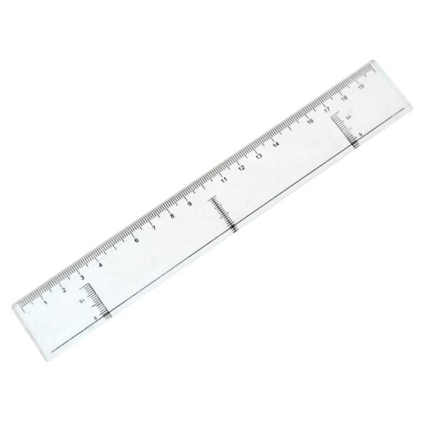 20 cm Transparent Plastic Ruler – Dual Scale for Precise Measurement