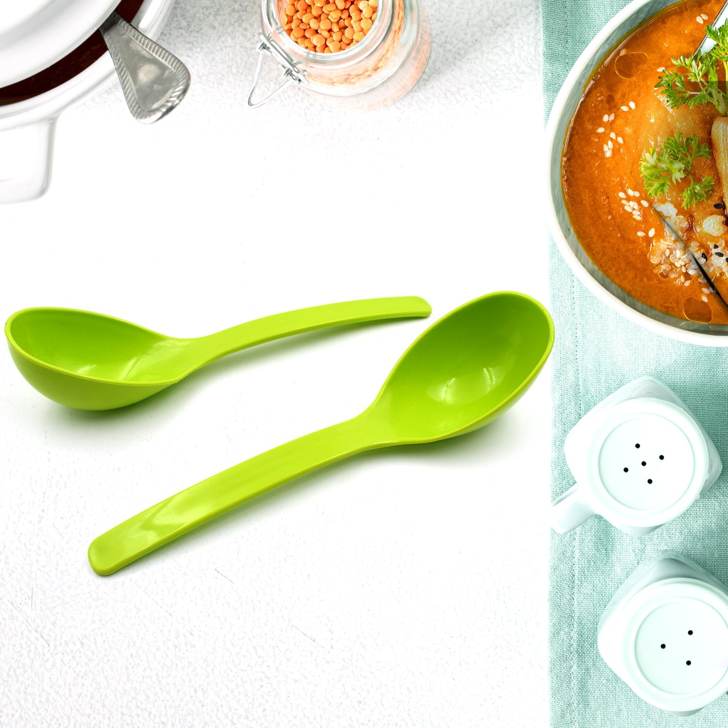 Plastic Kitchen Ladle – 2-Pc Serving Spoon Set | Serve Stellar